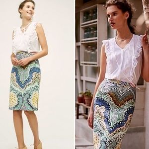 Anthropologie Ruffled Eyelet sleeveless blouse